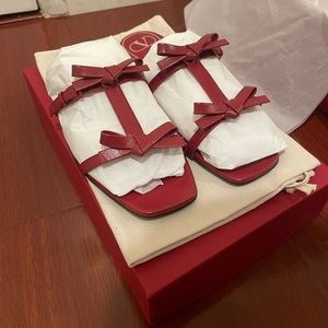 Valentino French bow red sandal slides